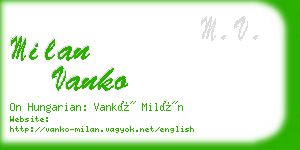 milan vanko business card